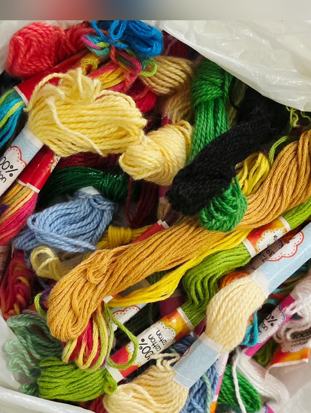 Colorful Bundle Of Over 80 %100 Cotton String For Bracelets Ect..